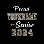 Personalized 3D Graduation T-Shirt, Black Leopard Print Design - Custom Performance Tee Personalized Black Leopard Print-White