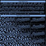 Custom 3D Leopard Print Black and Light Blue Baseball Jersey for Men Personalized Black Light Blue 3D Leopard Print Fade