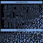 Custom 3D Leopard Print Black and Light Blue Baseball Jersey for Men Personalized Black Light Blue 3D Leopard Print Fade