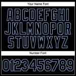 Custom Name and Number 3D Pattern Performance T-Shirt, Personalized Abstract Design in Black and Light Blue Personalized