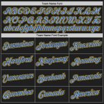 Custom Black Light Blue-Gold Basketball Jersey Personalized Team Name & Number - Authentic Throwback Design Personalized