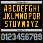 Personalized Baseball Jersey - Black Light Blue Gold Throwback Design Personalized Black Light Blue-Gold Throwback Baseball
