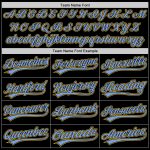 Personalized Baseball Jersey - Black Light Blue Gold Throwback Design Personalized Black Light Blue-Gold Throwback Baseball