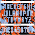 Custom Name and Number Authentic Basketball Jersey - Personalized Black Light Blue-Orange 3D Geometric Pattern Design Personalized