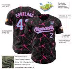 Personalized Black Light Blue Pink 3D Abstract Network Baseball Jersey Personalized Black Light Blue-Pink 3D Abstract Network