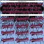 Custom 3D Abstract Wave Baseball Jersey in Black Light Blue-Pink Design Personalized Black Light Blue-Pink 3D Abstract Wave