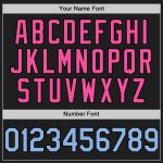 Personalized 3D Confetti Baseball Jersey Black Light Blue Pink Design Personalized Black Light Blue-Pink 3D Confetti Baseball