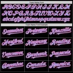 Personalized Twinkle Star Baseball Jersey in Black Light Blue-Pink 3D Gradient Style Personalized Black Light Blue-Pink 3D