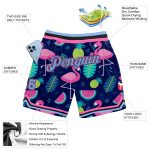 3D Hawaii Flamingo Basketball Shorts - Personalized Black Light Blue-Pink Athletic Wear Personalized Black Light Blue-Pink