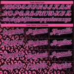 Personalized 3D Leopard Print Baseball Jersey in Black Light Blue-Pink Fade Fashion Design Personalized Black Light Blue-Pink