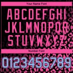 Personalized 3D Leopard Print Baseball Jersey in Black Light Blue-Pink Fade Fashion Design Personalized Black Light Blue-Pink