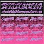 Custom Gradient Baseball Jersey with Personalized Name & Number - Black Light Blue Pink 3D Square Pattern Design Personalized