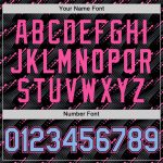 Custom Name and Number Personalized Baseball Jersey in Black Light Blue-Pink 3D Pattern with Slant Lines Design Personalized