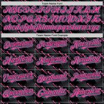 Personalized Black Light Blue Pink 3D Striped Baseball Jersey for Men and Women Personalized Black Light Blue-Pink 3D Slant