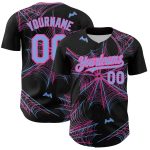 Custom 3D Spider Web Baseball Jersey in Black Light Blue-Pink Design Personalized Black Light Blue-Pink 3D Spider Web Baseball