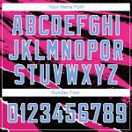 Personalized 3D Torn Paper Style Basketball Jersey in Black Light Blue-Pink Personalized Black Light Blue-Pink 3D Torn Paper