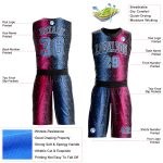 Personalized Animal Fur Print Basketball Jersey Sublimation Black Light Blue-Pink Round Neck Personalized Black Light Blue-Pink