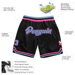 Custom Name Number Throwback Basketball Shorts Personalized Black Light Blue Pink 6796 Personalized Black Light Blue-Pink