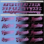 Personalized Gradient Black Light Blue Pink Varsity Letterman Bomber Jacket Full-Snap Fashion Outerwear Personalized Black