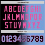 Personalized Gradient Black Light Blue Pink Varsity Letterman Bomber Jacket Full-Snap Fashion Outerwear Personalized Black