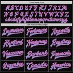 Custom Personalized Varsity Letterman Jacket in Black, Light Blue, and Pink - Full-Snap Bomber with Team Name and Number