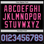 Personalized Bomber Hoodie Jacket Two Tone Light Blue Pink Varsity Letterman Custom Name Number Personalized Black Light