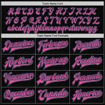 Personalized Two Tone Bomber Jacket Black Light Blue-Pink Varsity Letterman Full-Snap 2 Personalized Black Light Blue-Pink
