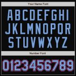 Personalized Two Tone Bomber Jacket Black Light Blue-Pink Varsity Letterman Full-Snap 2 Personalized Black Light Blue-Pink