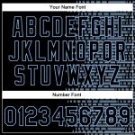 Personalized 3D Bomber Varsity Letterman Jacket in Black Light Blue-Pink Halftone Design Personalized Black Light Blue-Pink
