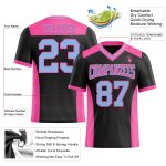 Personalized Authentic Football Jersey in Black Light Blue and Pink Mesh Personalized Black Light Blue-Pink Mesh Authentic