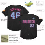 Custom Name Number Personalized Black Light Blue Pink Baseball Jersey Authentic Throwback Mesh Team Gear Personalized Black