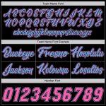 Personalized Skull Baseball Jersey in Black Light Blue-Pink for Fashion Enthusiasts Personalized Black Light Blue-Pink Skull
