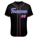 Personalized Skull Baseball Jersey in Black Light Blue-Pink for Fashion Enthusiasts Personalized Black Light Blue-Pink Skull