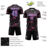 Personalized Black Light Blue Pink Soccer Jersey - Sublimation Uniform Personalized Black Light Blue-Pink Sublimation Soccer
