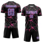 Personalized Black Light Blue Pink Soccer Jersey - Sublimation Uniform Personalized Black Light Blue-Pink Sublimation Soccer