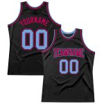 Personalized Basketball Jersey Black Light Blue Pink Throwback Style Personalized Black Light Blue-Pink Throwback Basketball