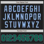 Custom Name and Number Personalized Black and Light Blue Pinstripe Baseball Jersey - Authentic Team Apparel Personalized