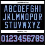 Custom Authentic Basketball Jersey with Personalized Name & Number - Black Light Blue Pinstripe Personalized Black Light