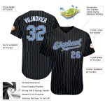 Customizable Light Blue-White Pinstripe Baseball Jersey with Personalized Name and Number - Authentic Team Apparel Personalized