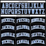 Customizable Black and Light Blue Pinstripe Basketball Jersey with Name and Number - Authentic Team Gear Personalized Black