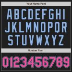 Personalized Black Light Blue Pinstripe Two-Button Unisex Softball Jersey Personalized Black Light Blue Pinstripe Pink Two-Button