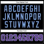 Personalized Basketball Jersey - Black Light Blue Pinstripe with Purple and Light Blue Design Personalized Black Light Blue