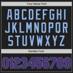 Personalized Unisex Purple Two-Button Softball Jersey - Black Light Blue Pinstripe Design Personalized Black Light Blue Pinstripe