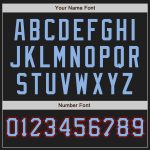 Custom Red Baseball Jersey with Black and Light Blue Pinstripes Personalized Black Light Blue Pinstripe Red Baseball Jersey