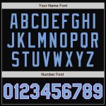 Personalized Two-Tone Black Light Blue-Purple Varsity Letterman Bomber Jacket Full-Snap Personalized Black Light Blue-Purple