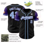 Personalized Black and Light Blue Purple Two Tone Jersey for Baseball Personalized Black Light Blue-Purple Two Tone Baseball