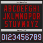 Custom Name and Number Personalized Black Light Blue Red Baseball Jersey with Authentic Raglan Sleeves Personalized Black