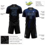 Custom Sublimation Soccer Jersey with Personalized Name & Number in Black Light Blue-Royal Team Uniform Personalized Black