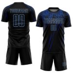 Custom Sublimation Soccer Jersey with Personalized Name & Number in Black Light Blue-Royal Team Uniform Personalized Black