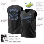 Personalized Black Light Blue Throwback Basketball Jersey for Men Personalized Black Light Blue Throwback Basketball Jersey